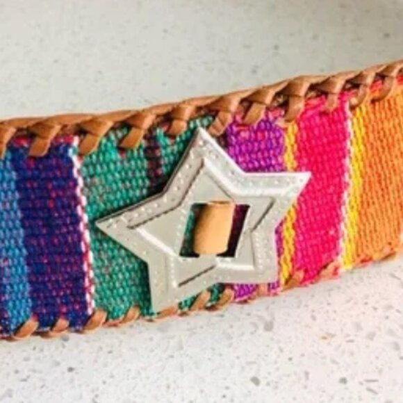 Vintage / Boho Southwestern Navajo Design Concho Belt - Picture 2 of 11